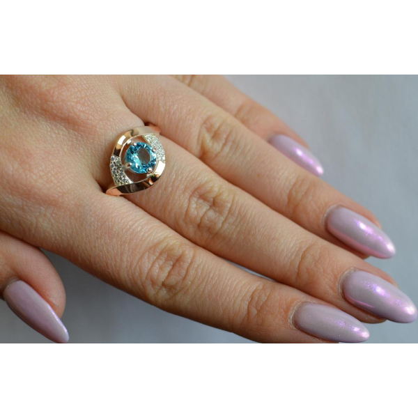 Серебряное кольцо с золотыми накладками (144к)