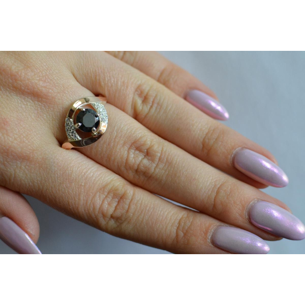 Серебряное кольцо с золотыми накладками (144к)