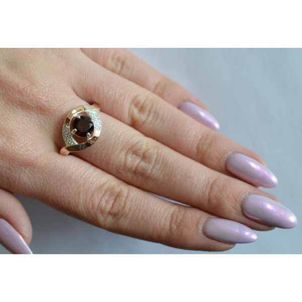 Серебряное кольцо с золотыми накладками (144к)