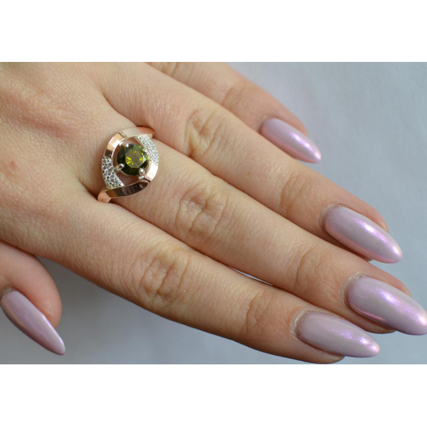 Серебряное кольцо с золотыми накладками (144к)