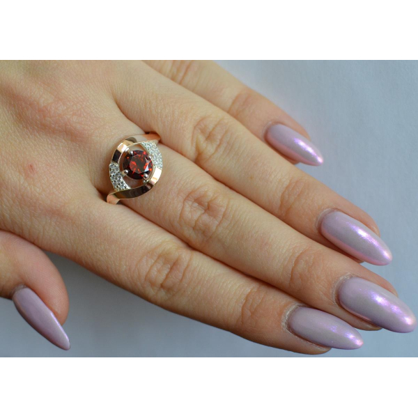 Серебряное кольцо с золотыми накладками (144к)