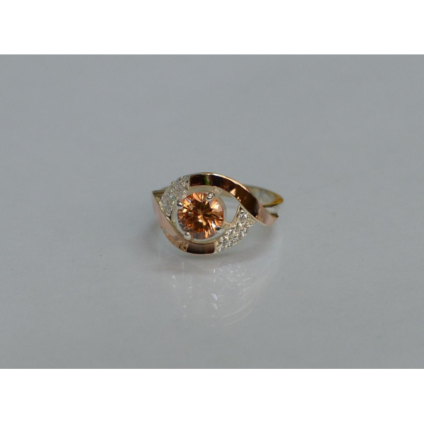 Серебряное кольцо с золотыми накладками (144к)