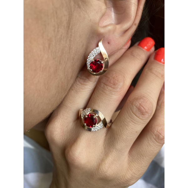 Серебряное кольцо с золотыми накладками (144к)