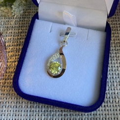 Серебряная подвеска с золотими вставками