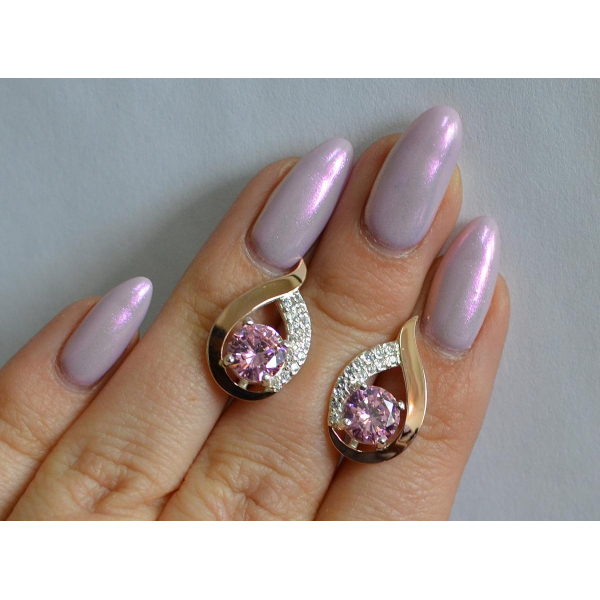 Серебряные серьги с золотыми накладками (144с)