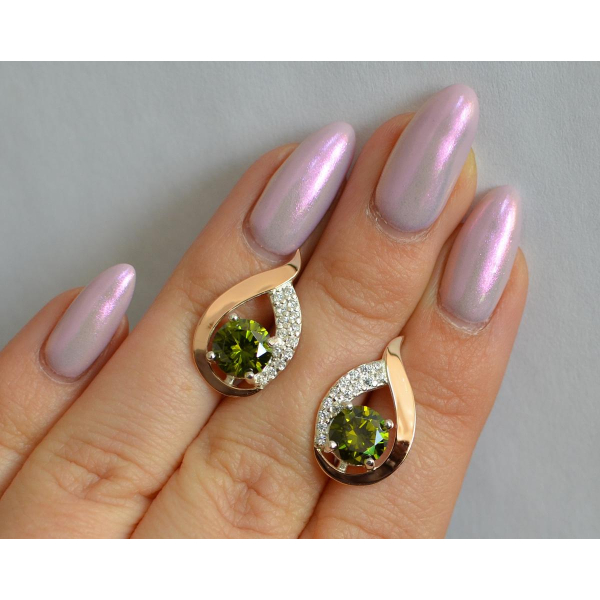 Серебряные серьги с золотыми накладками (144с)