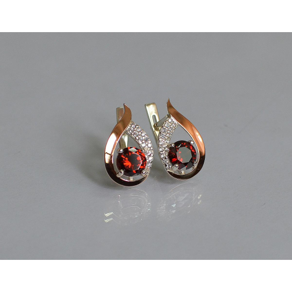 Серебряные серьги с золотыми накладками (144с)