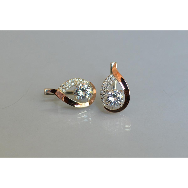 Серебряные серьги с золотыми накладками (144с)