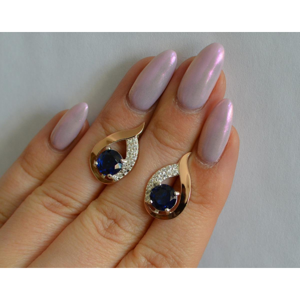 Серебряные серьги с золотыми накладками (144с)