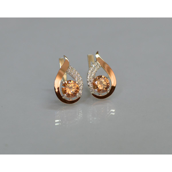 Серебряные серьги с золотыми накладками (144с)