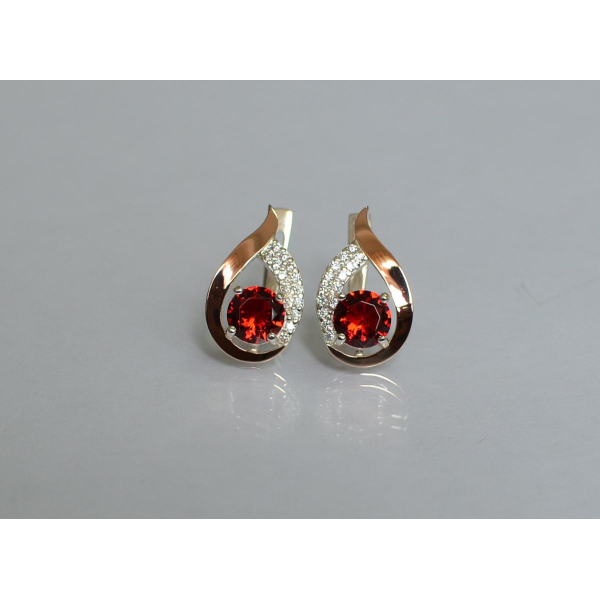 Серебряные серьги с золотыми накладками (144с)