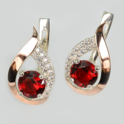 Серебряные серьги с золотыми накладками