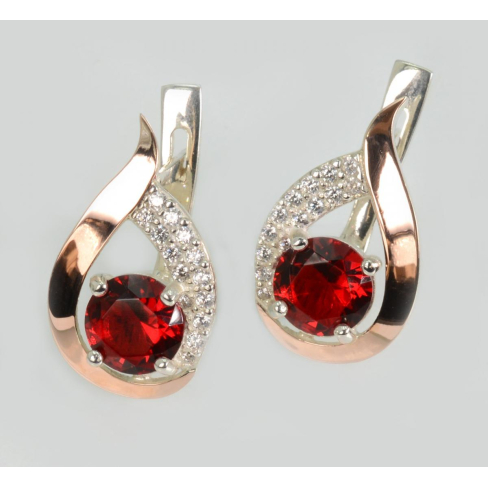 Срібні сережки з золотими накладками