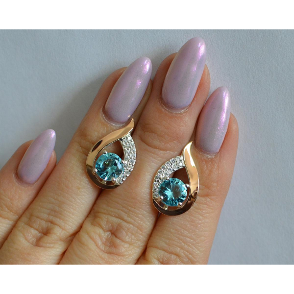 Серебряные серьги с золотыми накладками (144с)