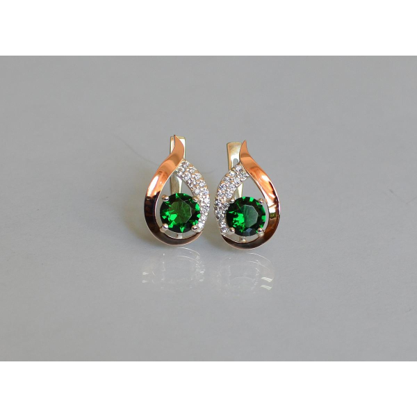 Серебряные серьги с золотыми накладками (144с)