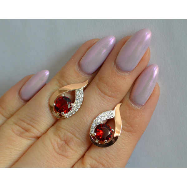 Серебряные серьги с золотыми накладками (144с)