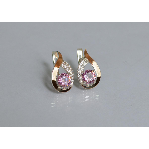 Серебряные серьги с золотыми накладками (144с)