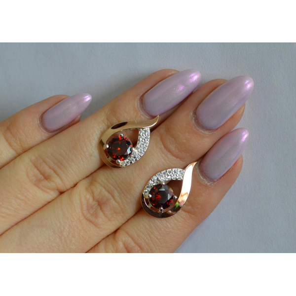 Серебряные серьги с золотыми накладками (144с)