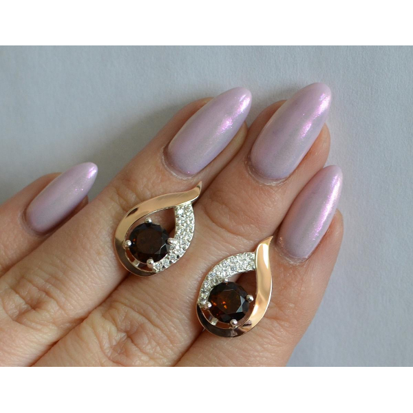 Серебряные серьги с золотыми накладками (144с)