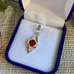 Серебряная подвеска с золотими вставками