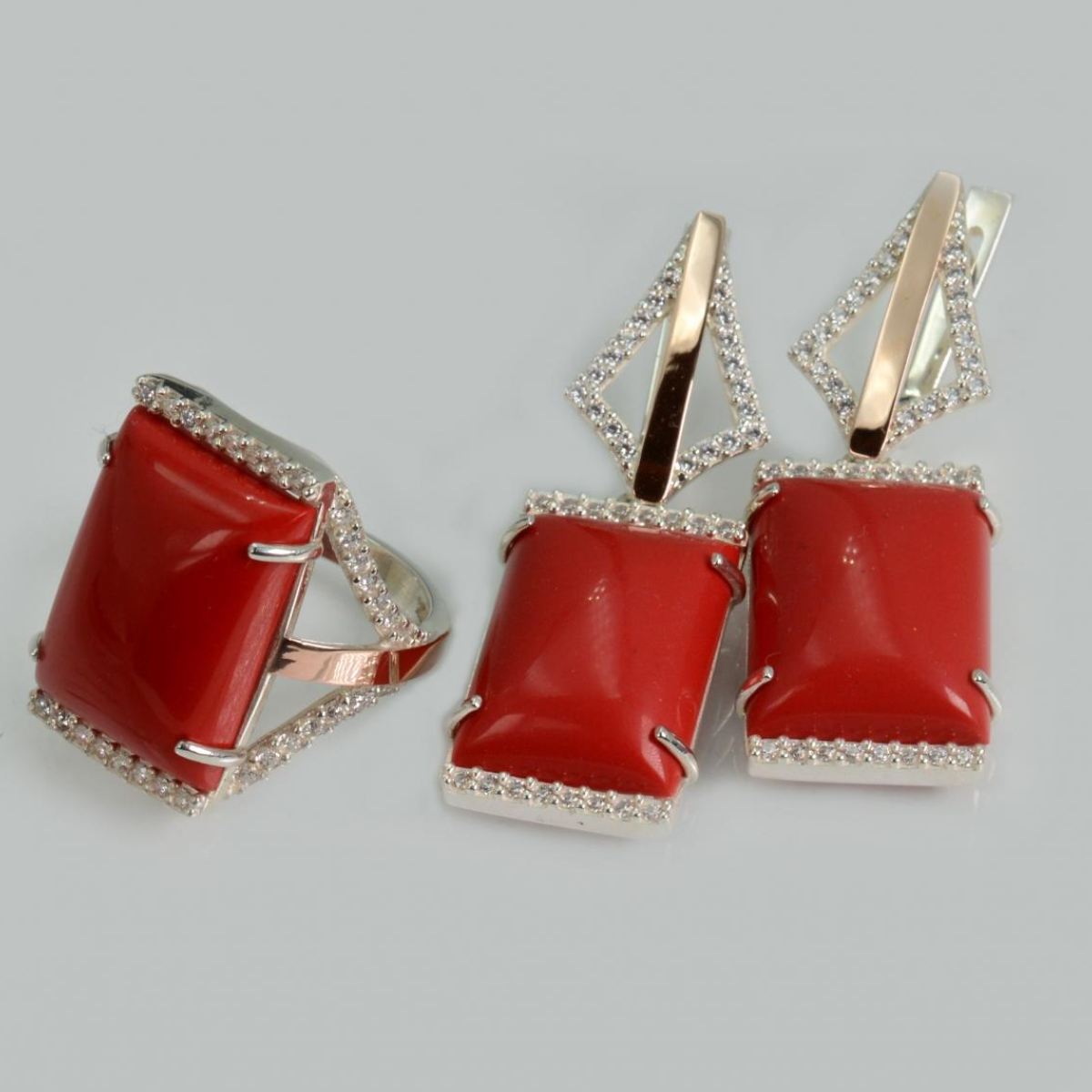 Серебряный комплект с кабашонами (146)