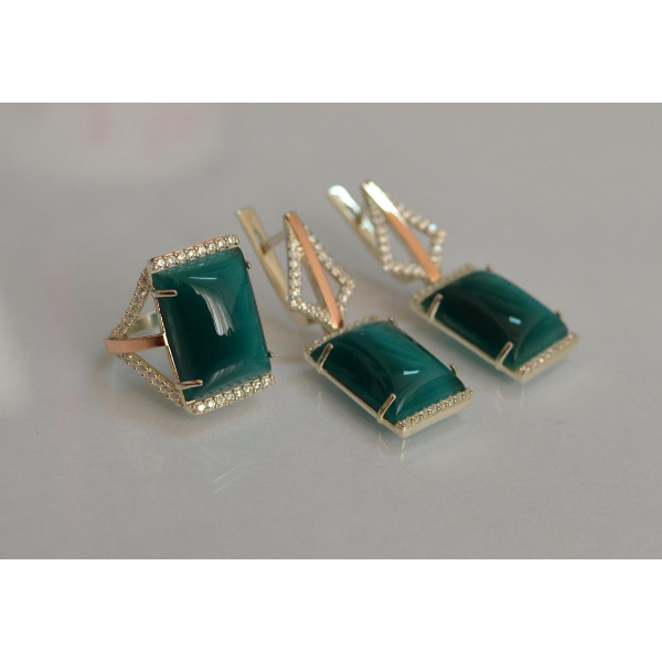 Серебряный комплект с кабашонами (146)