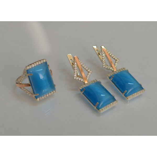 Серебряный комплект с кабашонами (146)