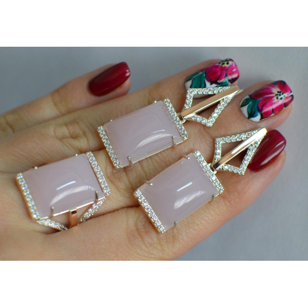 Серебряный комплект с кабашонами (146)