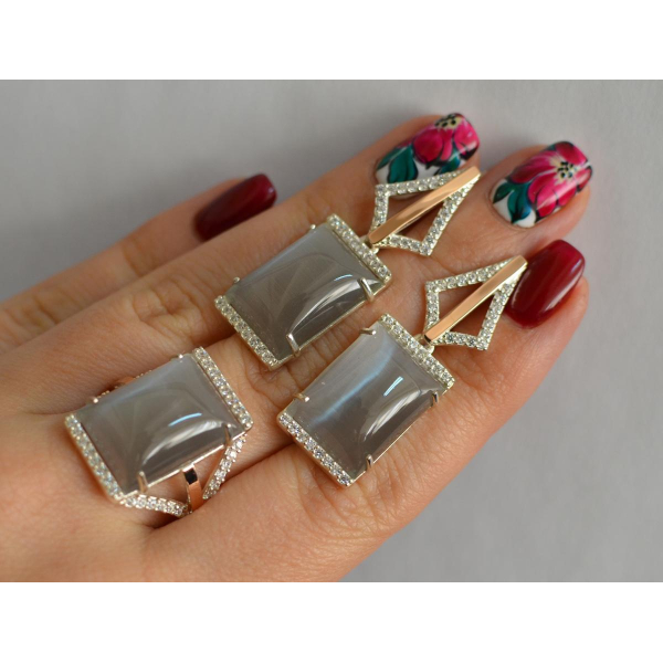 Серебряный комплект с кабашонами (146)