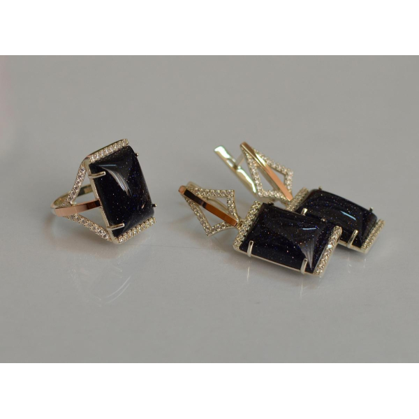 Серебряный комплект с кабашонами (146)