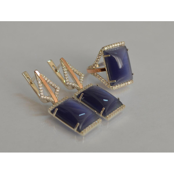 Серебряный комплект с кабашонами (146)