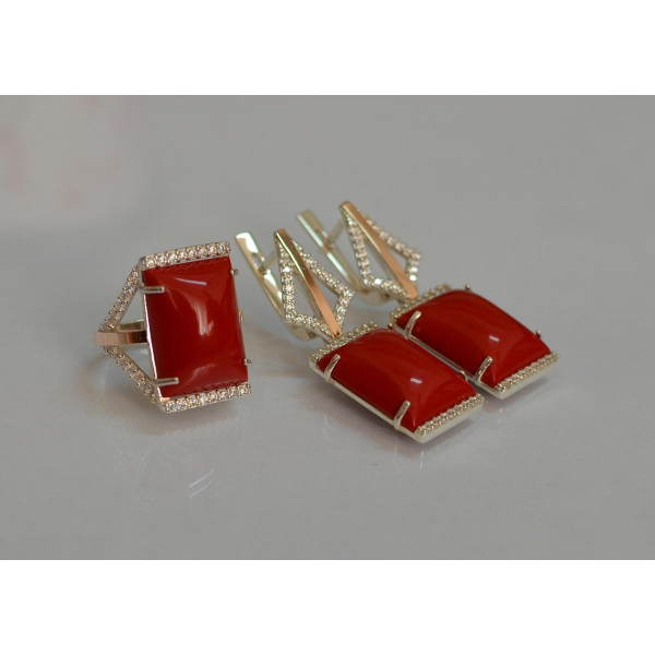 Серебряный комплект с кабашонами (146)