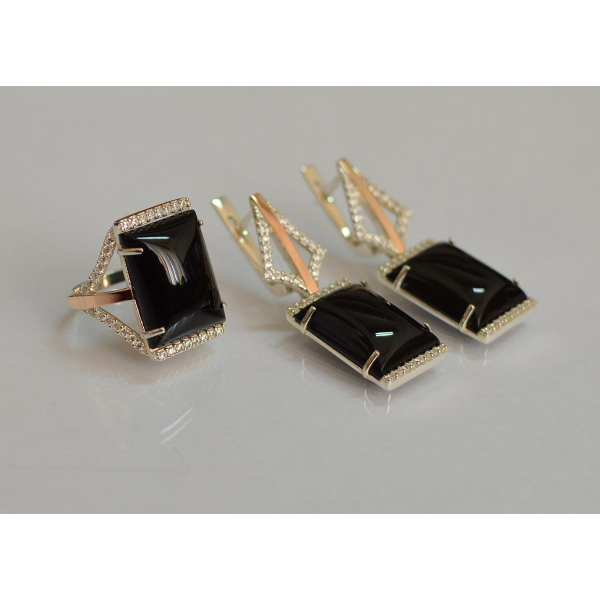 Серебряный комплект с кабашонами (146)