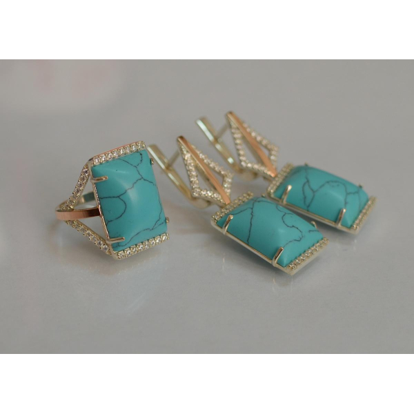 Серебряный комплект с кабашонами (146)