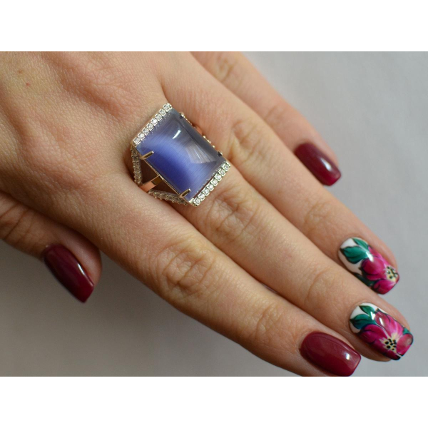 Серебряное кольцо с кабашоном (146к)