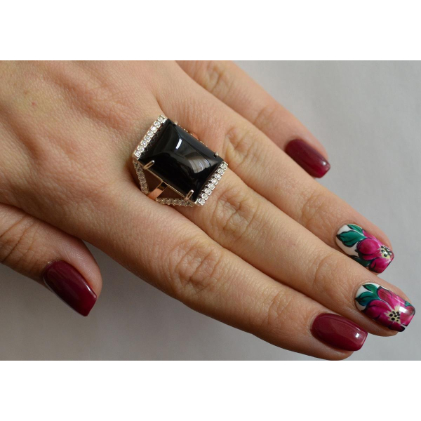 Серебряное кольцо с кабашоном (146к)