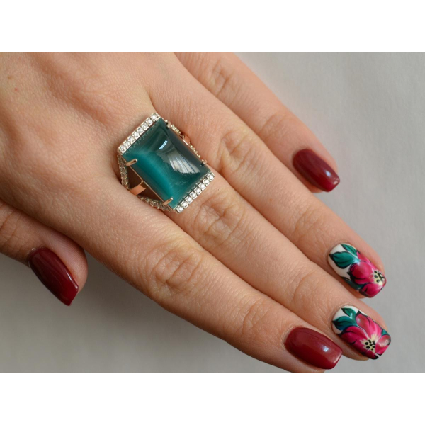 Серебряное кольцо с кабашоном (146к)