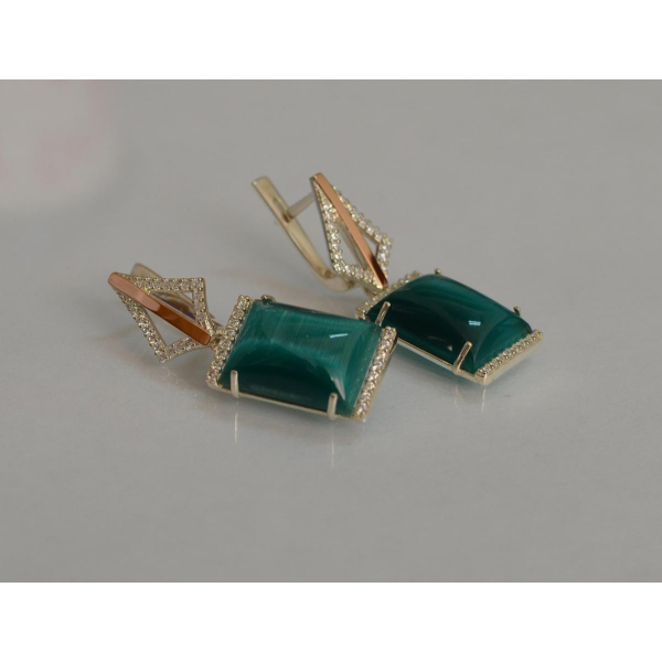 Серебряные серьги с кабашонами (146с)