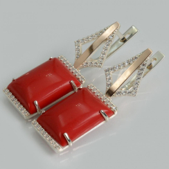 Серебряные серьги с кабашонами