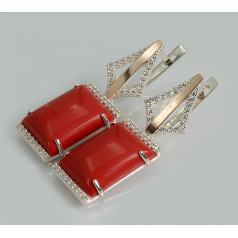 Серебряные серьги с кабашонами