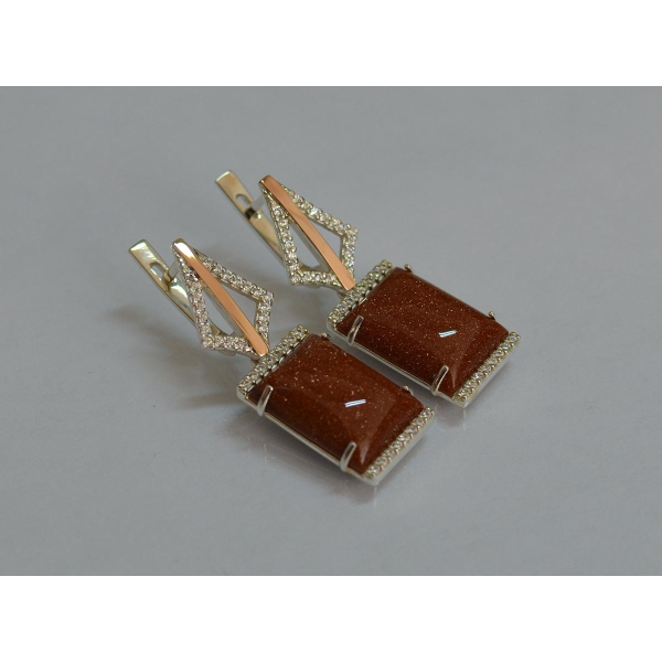 Серебряные серьги с кабашонами (146с)