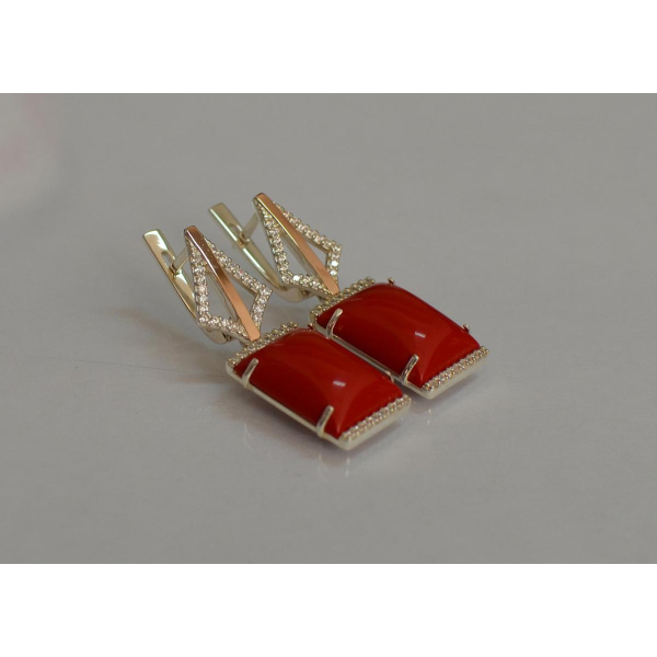 Серебряные серьги с кабашонами (146с)