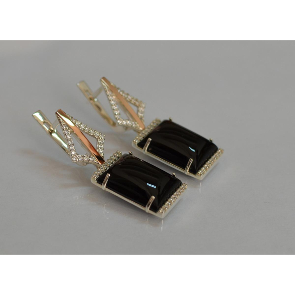 Серебряные серьги с кабашонами (146с)