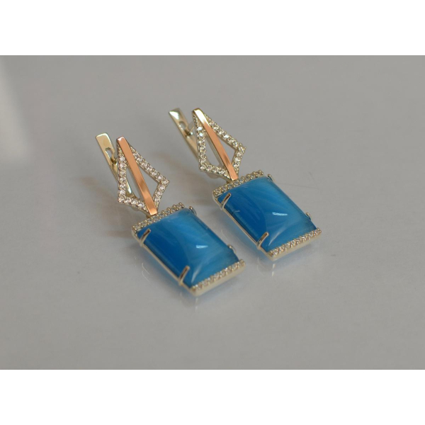 Серебряные серьги с кабашонами (146с)