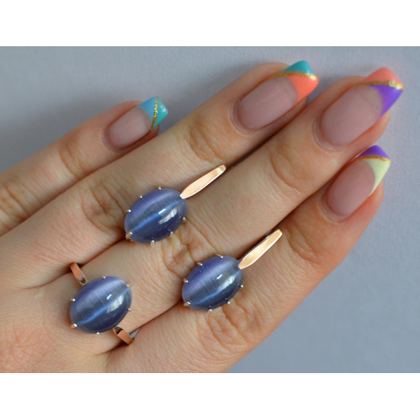 Серебряный комплект с золотыми пластинами (147)