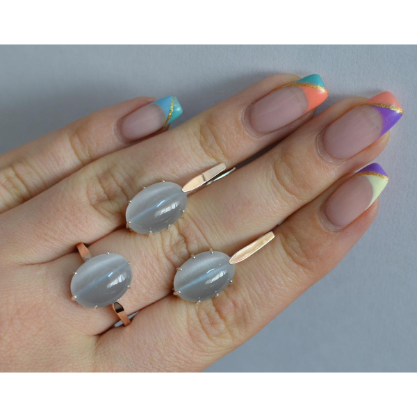 Серебряный комплект с золотыми пластинами (147)