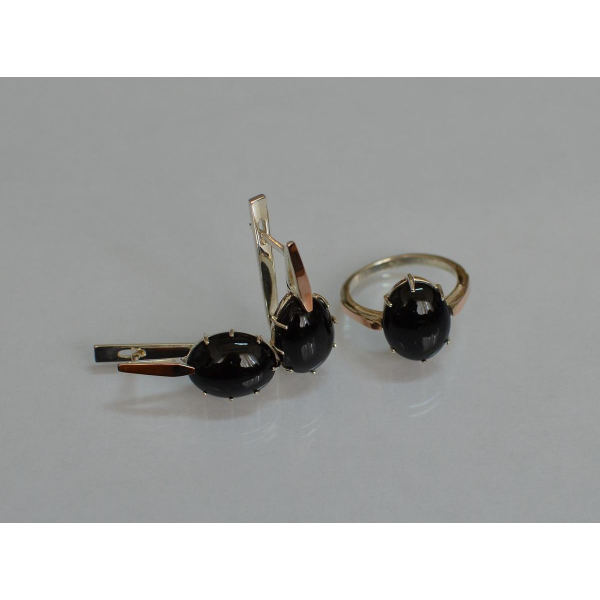 Серебряный комплект с золотыми пластинами (147)