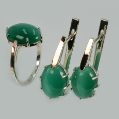 Серебряный комплект с золотыми пластинами