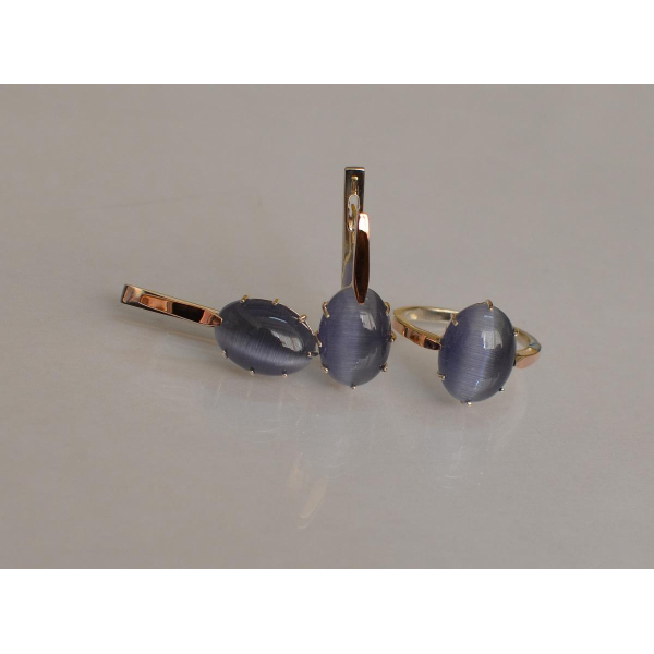 Серебряный комплект с золотыми пластинами (147)