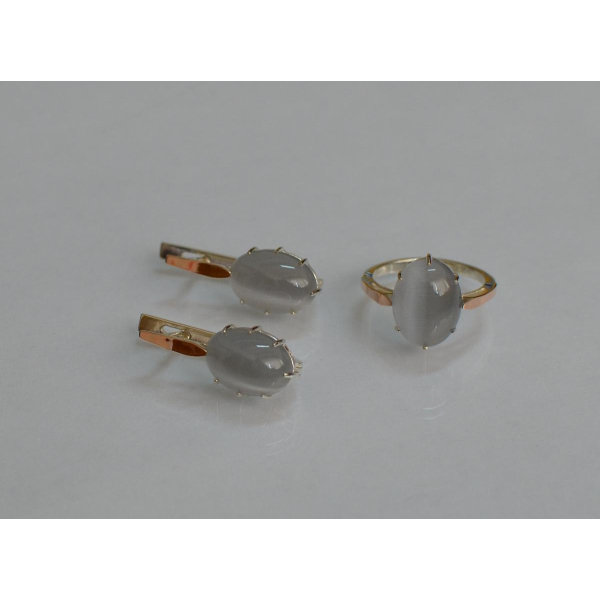 Серебряный комплект с золотыми пластинами (147)